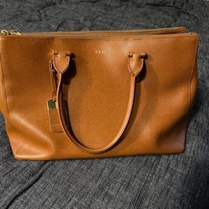 Lauren by Ralph Lauren saddle leather tote